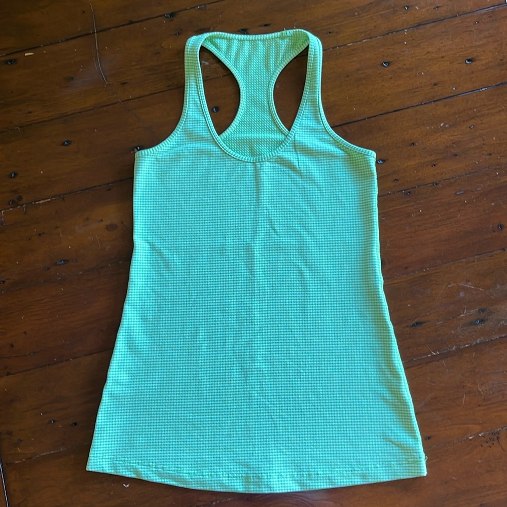 Lululemon Athletica Racerback Tank Green & White.